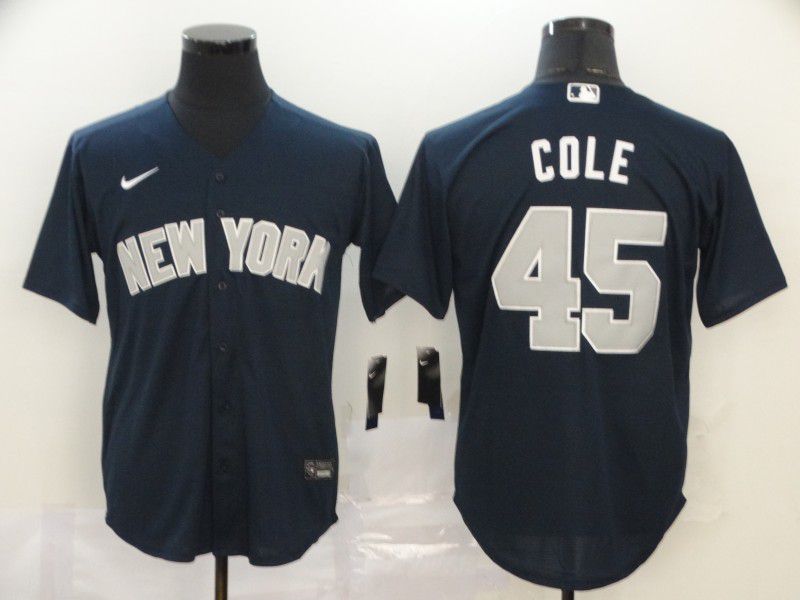 Men New York Yankees 45 Cole Blue Nike Game MLB Jerseys